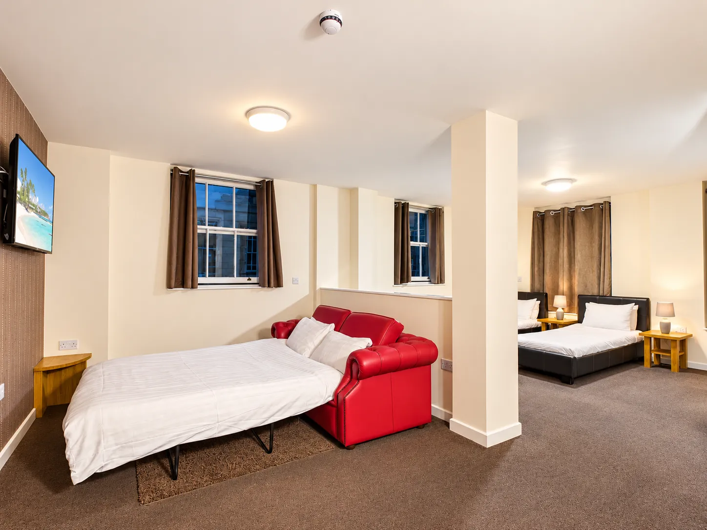 Warm Hotel-Style Suite Interior